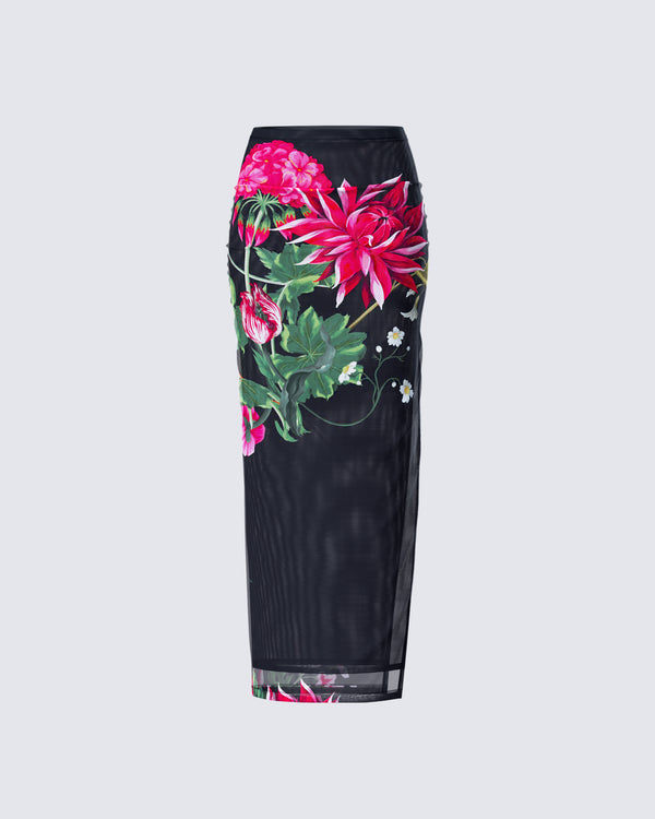 finesse Eldora Floral Print Maxi Skirt