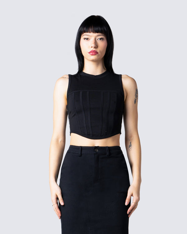 Finesse Eli Black Corset Top