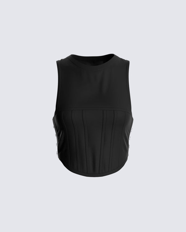 finesse Eli Black Corset Top