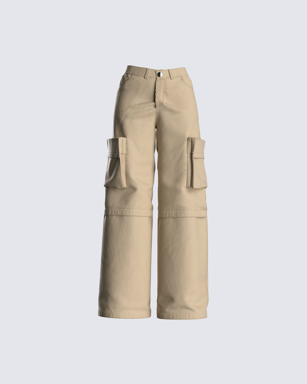 finesse Ellis Tan Cargo Pant