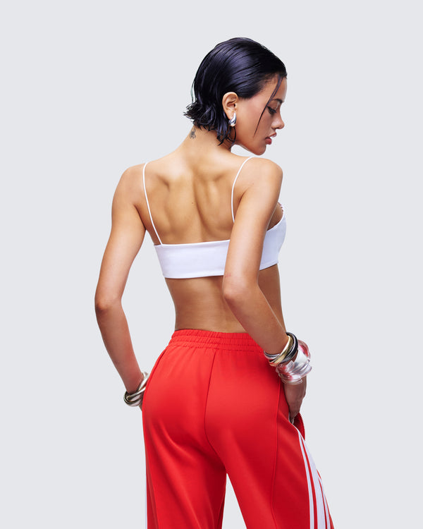 Finesse Elodie White Cropped Top