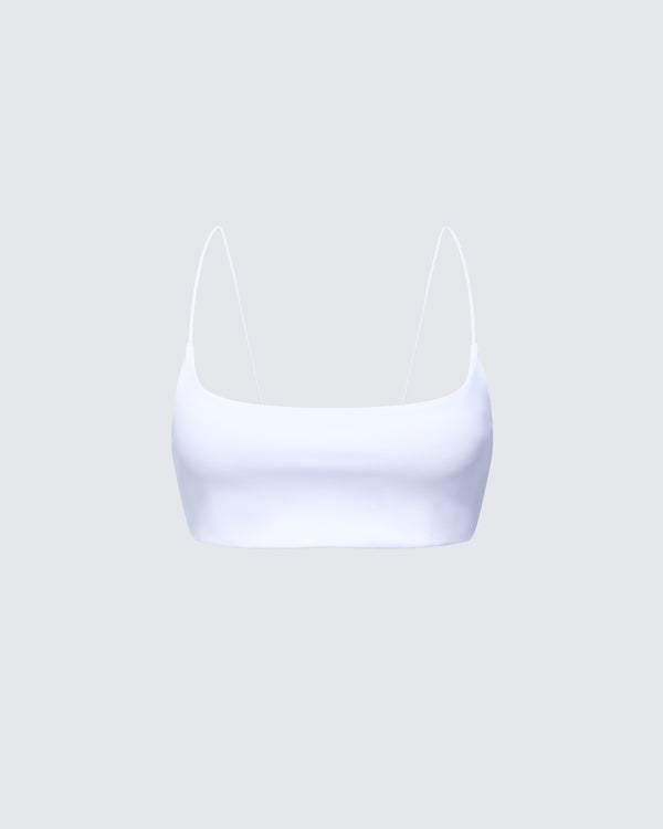 finesse Elodie White Cropped Top