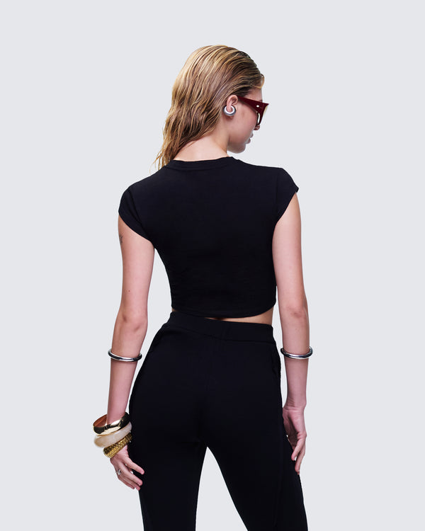 Finesse Elowen Black Aries Graphic Top