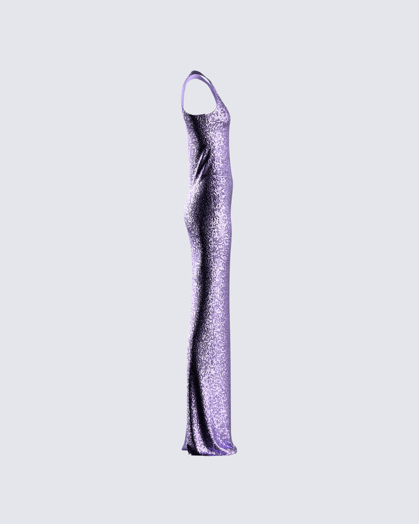 Finesse Elsa Lilac Sequin Sleeveless Gown