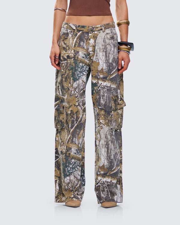 Finesse Ema Camo Twill Pocket Pant