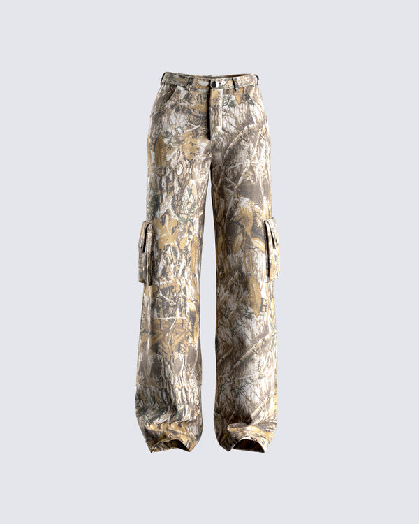 finesse Ema Camo Twill Pocket Pant