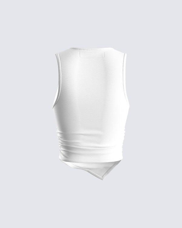 Finesse Ema White Jersey Tank Top