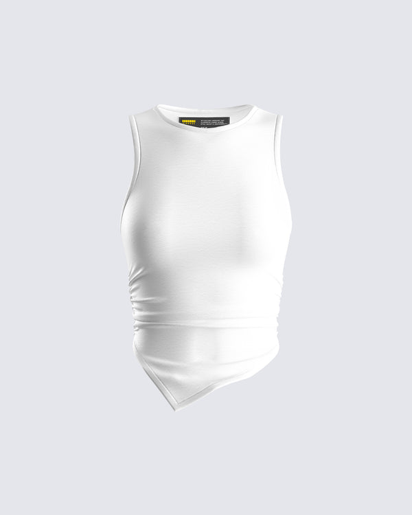 finesse Ema White Jersey Tank Top