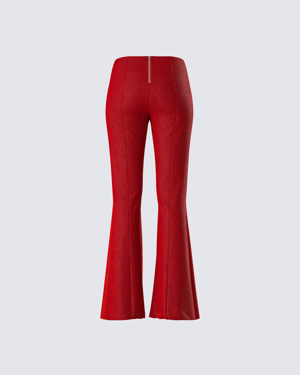 Finesse Emi Two Tone Orange Faux Suede Pant