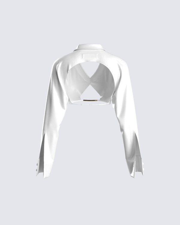 Finesse Emilia Ivory Cropped Top