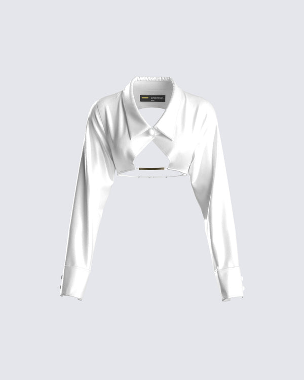 finesse Emilia Ivory Cropped Top