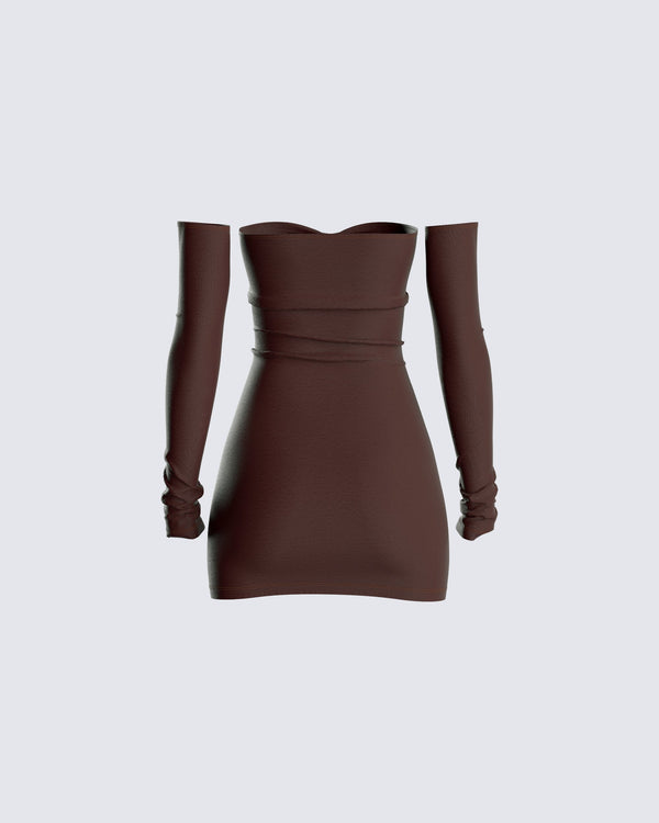 Finesse Emsley Brown Tie Mini Dress