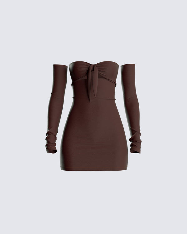 finesse Emsley Brown Tie Mini Dress