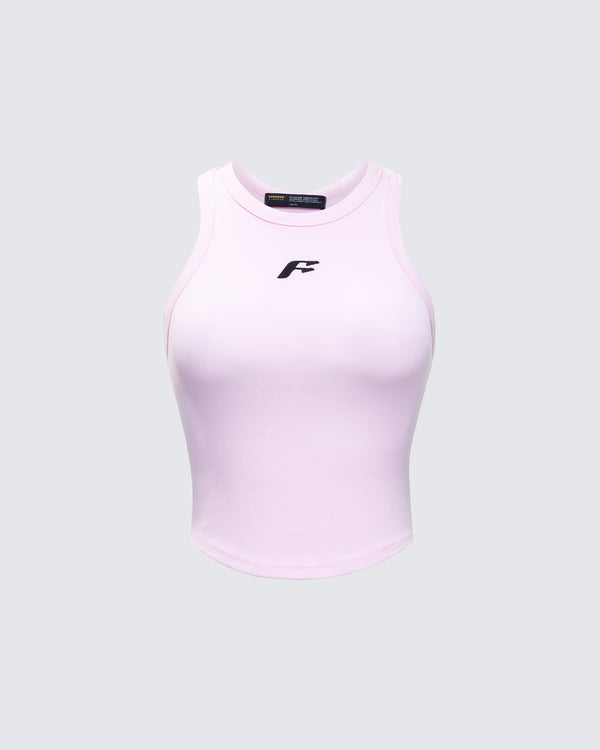 finesse Enid Pink Scoop Hem Tank Top