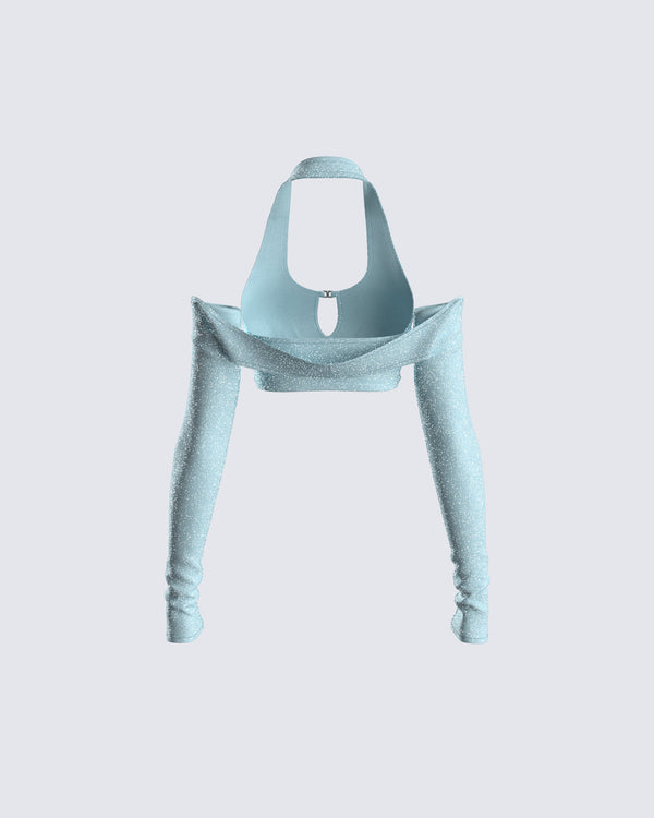 Finesse Erika Blue Long Sleeve Top & Shrug