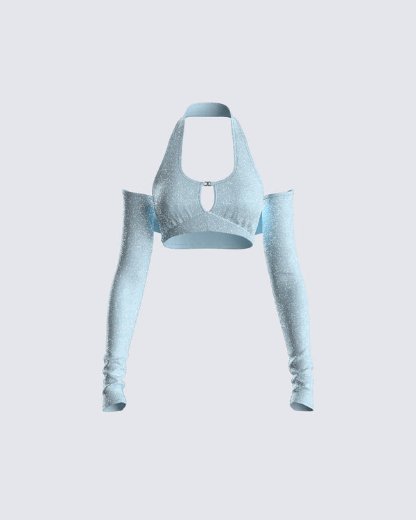 finesse Erika Blue Long Sleeve Top & Shrug