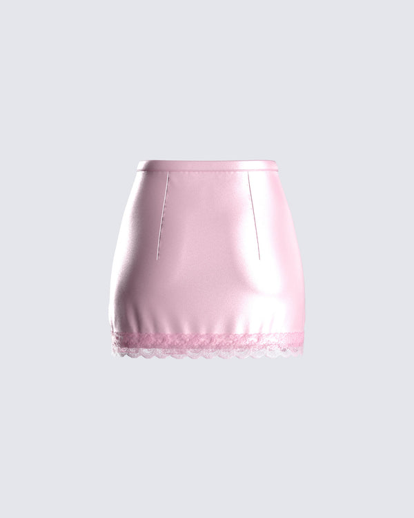 Finesse Eris Pink Lace Trim Skirt
