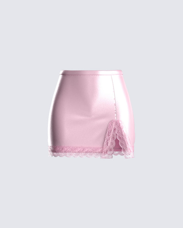 finesse Eris Pink Lace Trim Skirt