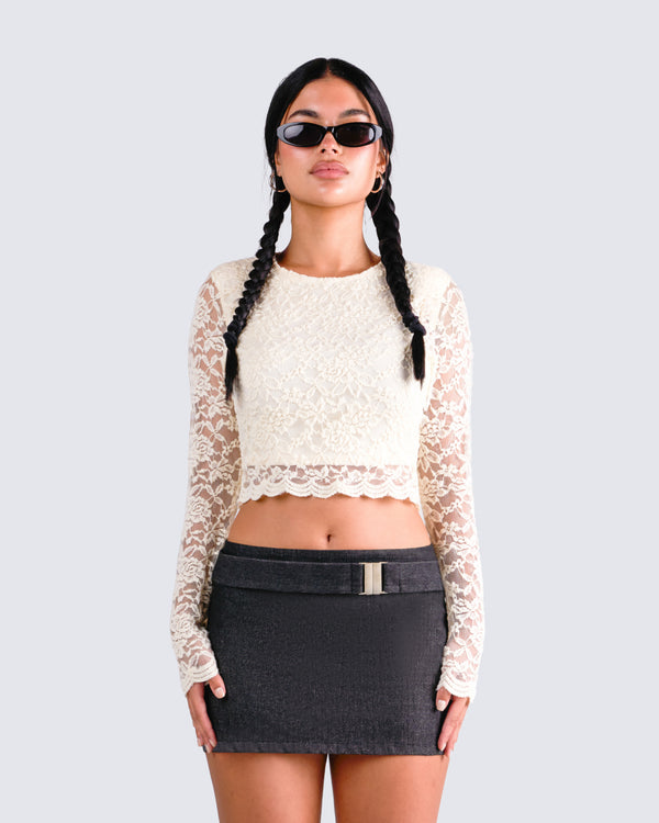 Finesse Esperanza Ivory Lace Top