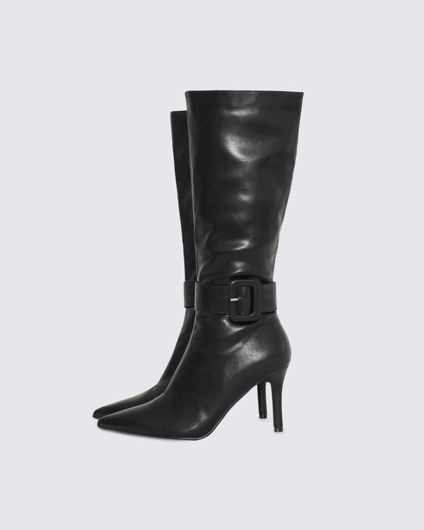 Finesse Eunji Black Vegan Leather Boot