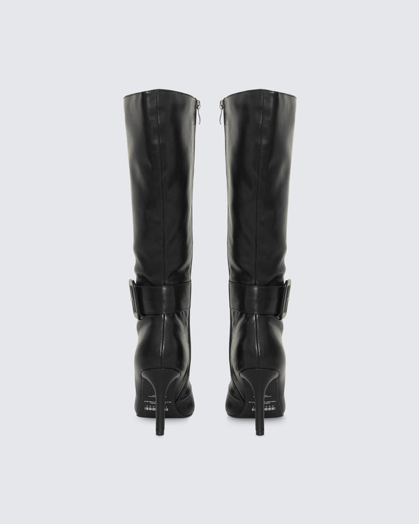 Finesse Eunji Black Vegan Leather Boot