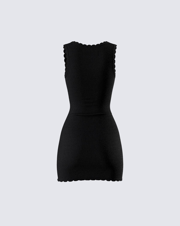 Finesse Evianna Black Rosette Mini Dress