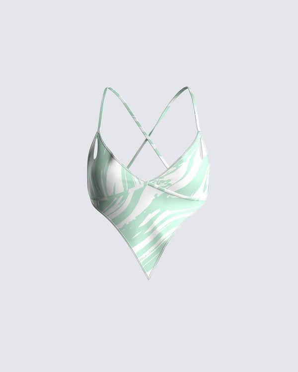 finesse Fallon Abstract Print Triangle Top