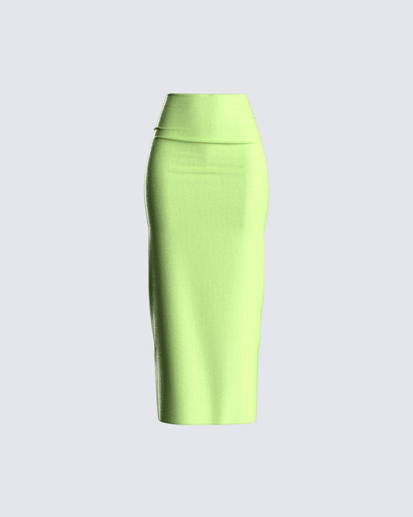 finesse Fallon Light Green Maxi Skirt