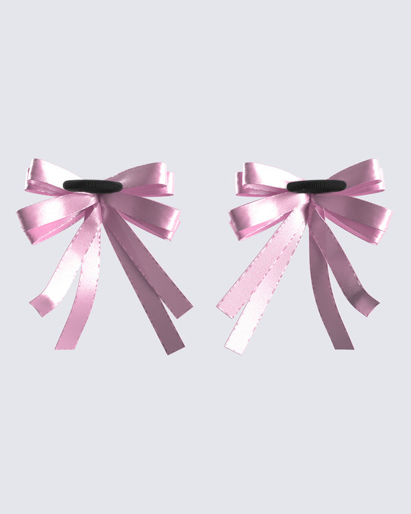 Finesse Felicity Pink Satin Bow Ties