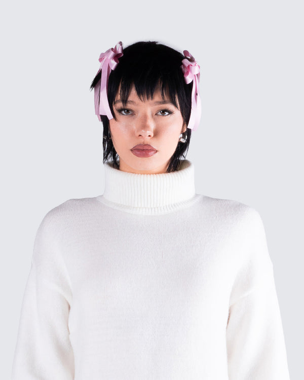 Finesse Felicity Pink Satin Bow Ties