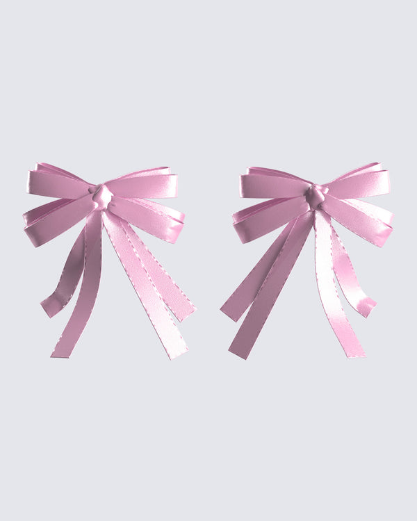 finesse Felicity Pink Satin Bow Ties
