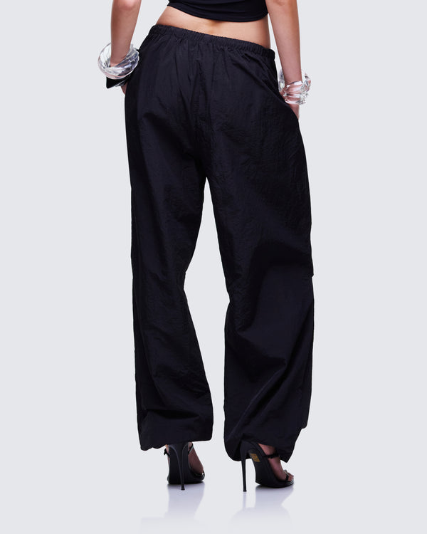 Finesse Finley Black Parachute Pant