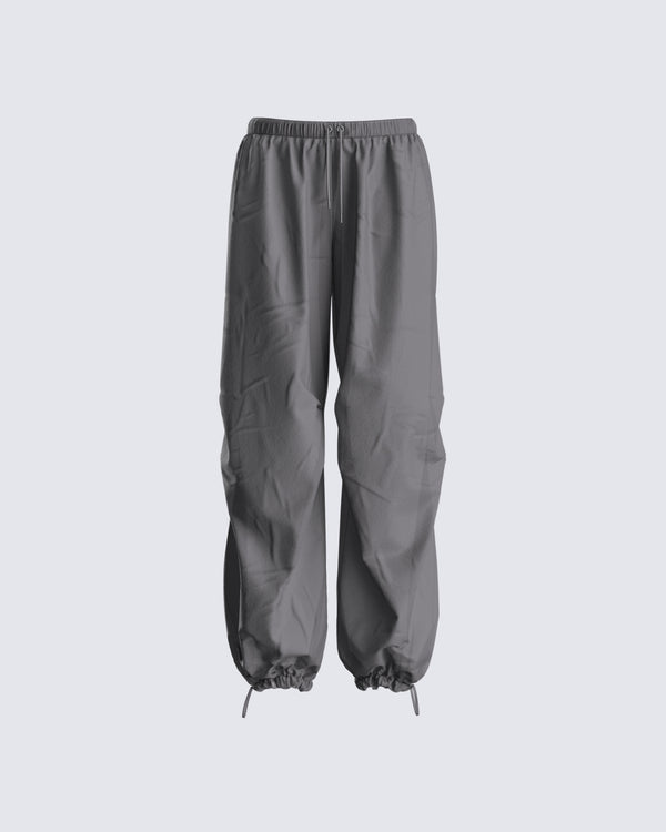 finesse Finley Grey Parachute Pant
