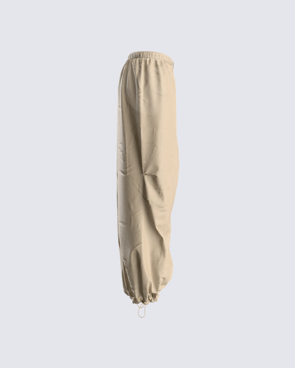 Finesse Finley Taupe Parachute Pant