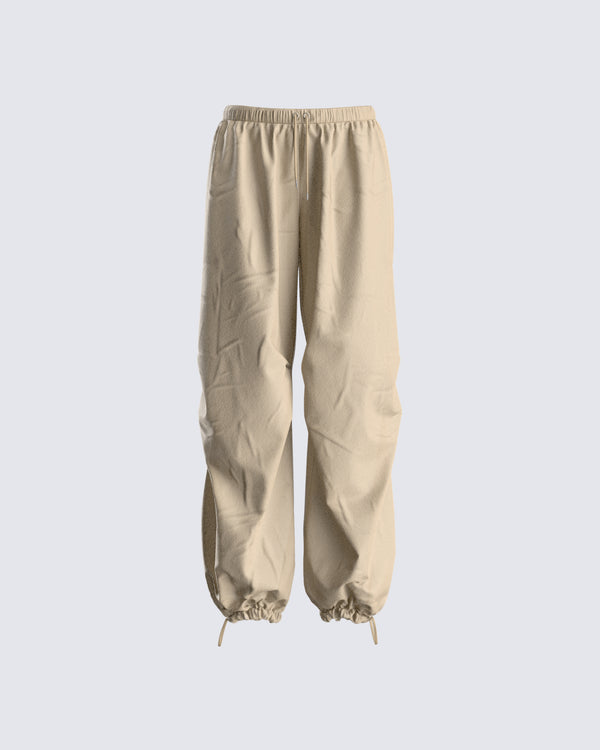 finesse Finley Taupe Parachute Pant