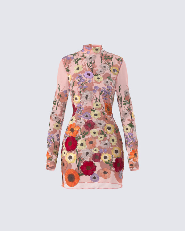 finesse Flora Flower Mini Dress