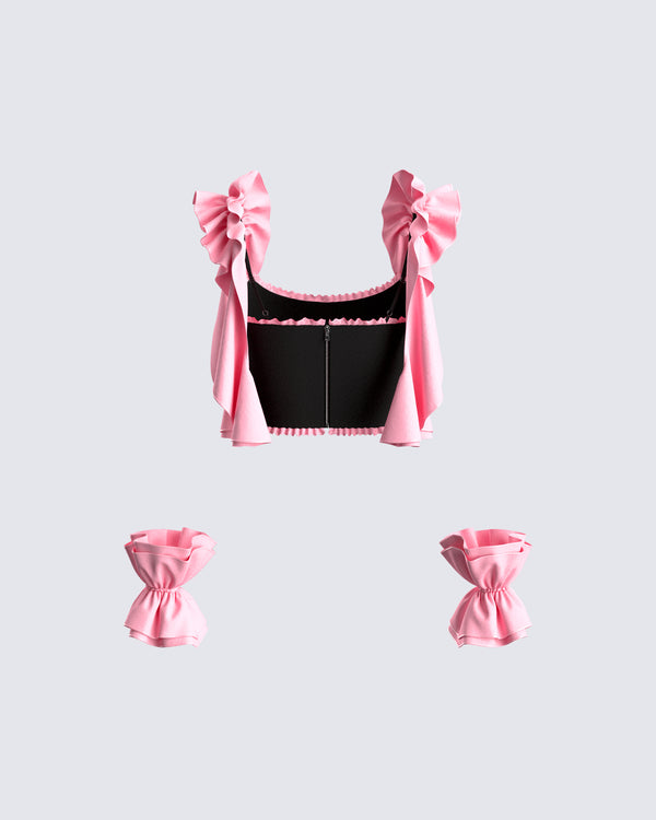 Finesse Gabriela Multi Ruffle Top & Cuffs