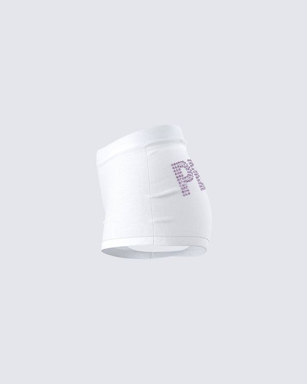 Finesse Gaia White Graphic Mini Short