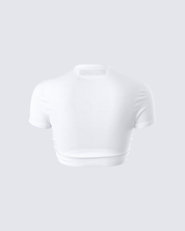 Finesse Gaia White Rhinestone Top