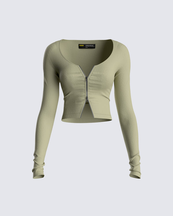 finesse Gemma Zip Up Top