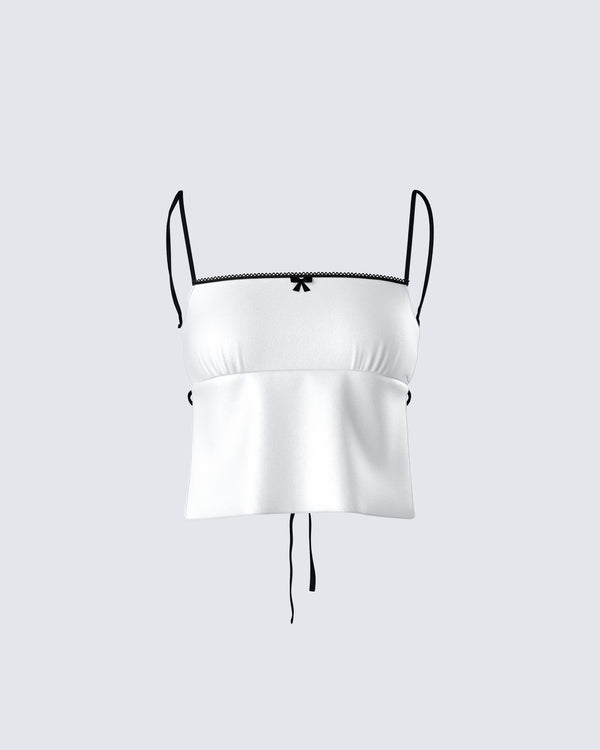 finesse Georgia Ivory Satin Backless Top