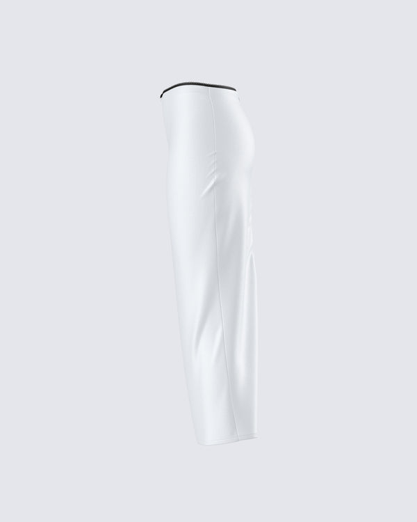 Finesse Georgia Ivory Satin Midi Skirt