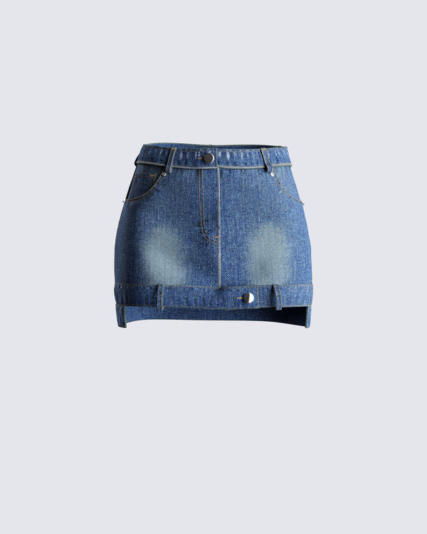 finesse Georgina Blue Denim Mini Skirt