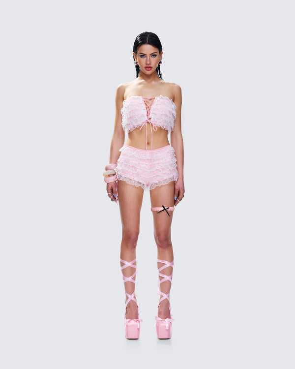 Finesse Giselda Pink Thigh Garter