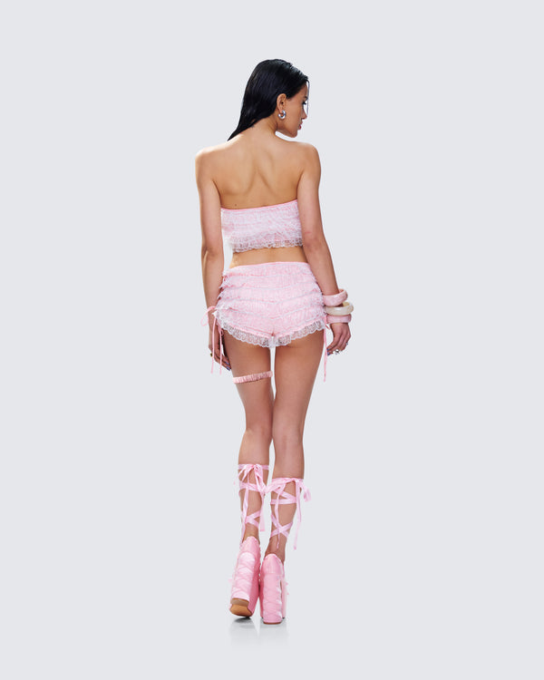 Finesse Giselda Pink Thigh Garter