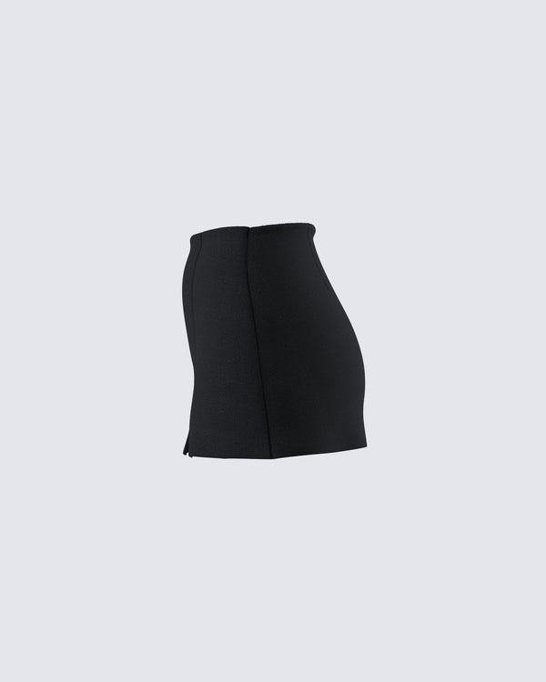 Finesse Gloria Black Crepe Mini Skort