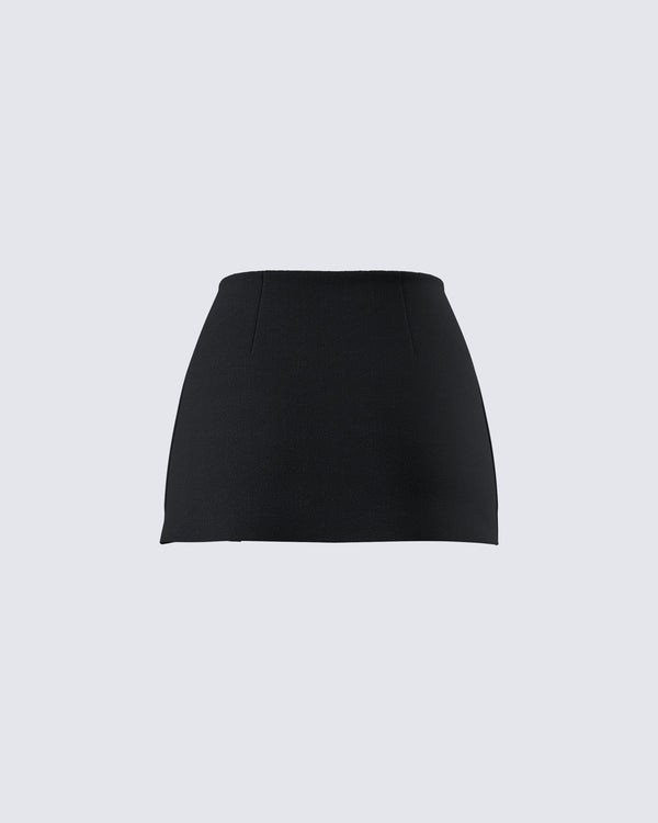 Finesse Gloria Black Crepe Mini Skort