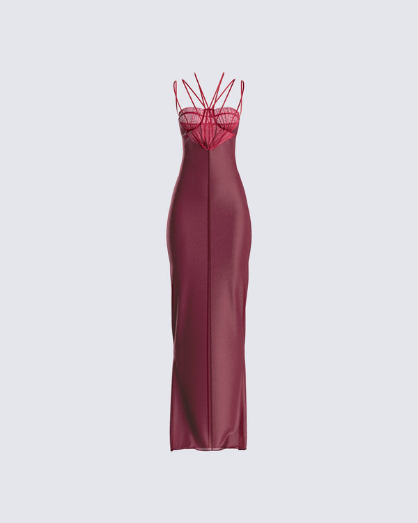 finesse Greta Red Corset Gown