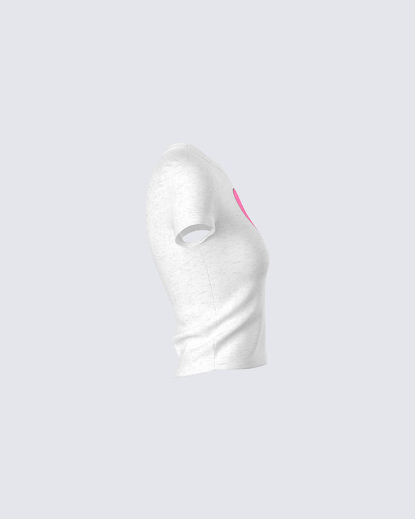 Finesse Gwyneth White Jersey Graphic Top