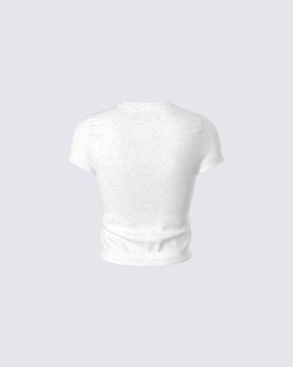 Finesse Gwyneth White Jersey Graphic Top